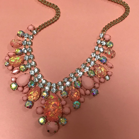 Rainbow Statement Necklace-Iridescent Tourmaline Pink-OS